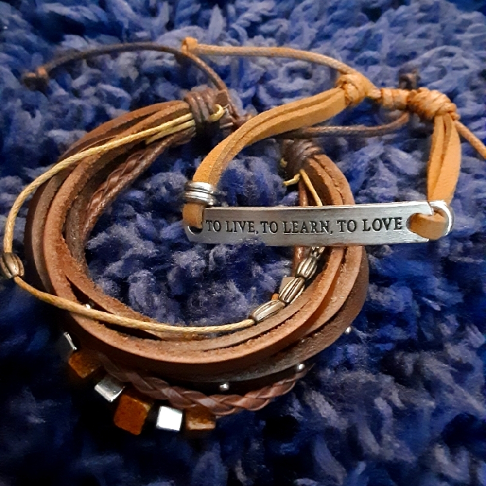 Mens bracelets. To live, learn, love.
